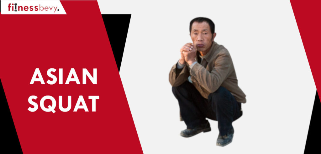 Asian Man sitting in an Asian squat